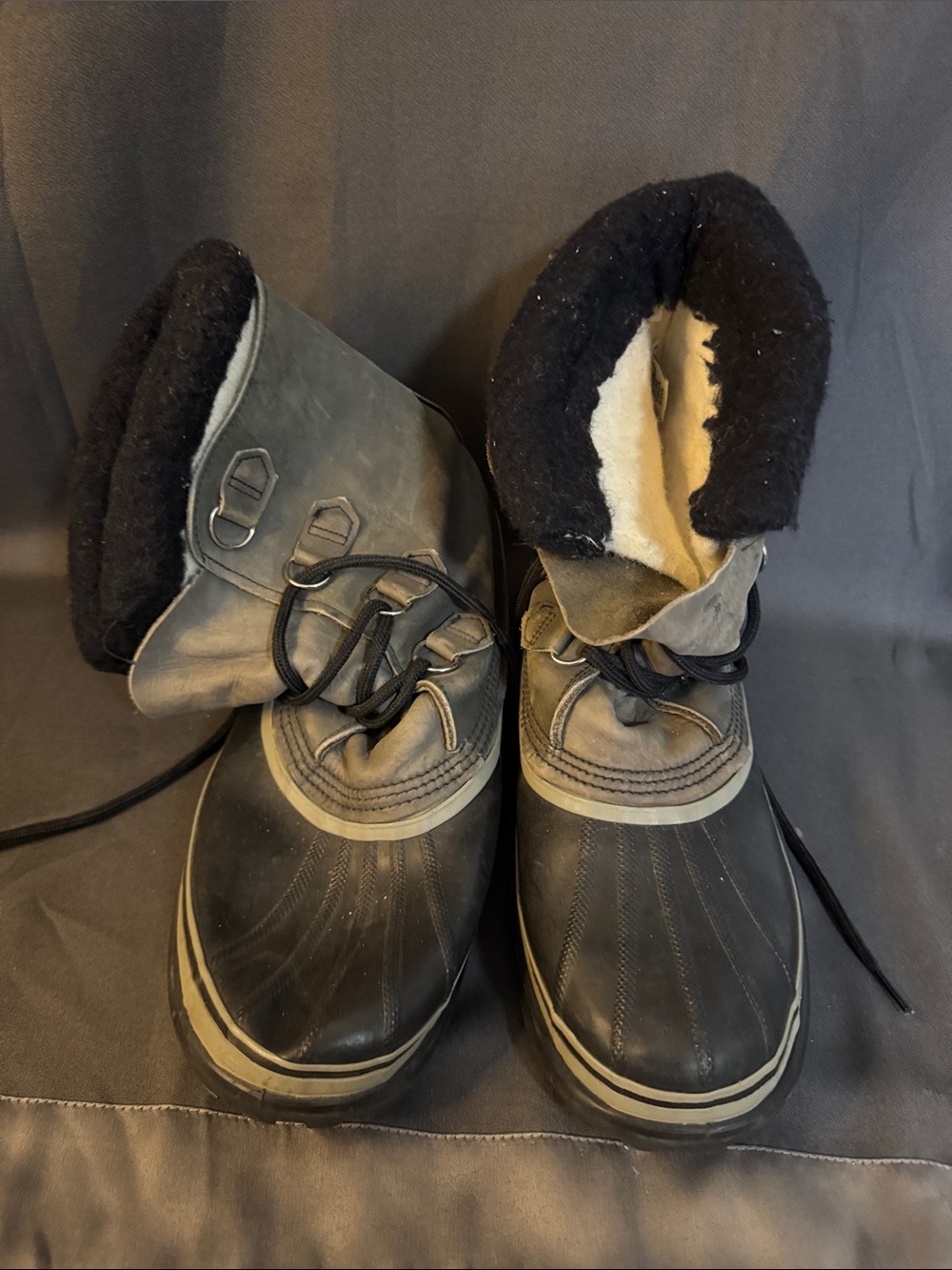 Sorel Men's Black and Gray Waterproof Winter Boots